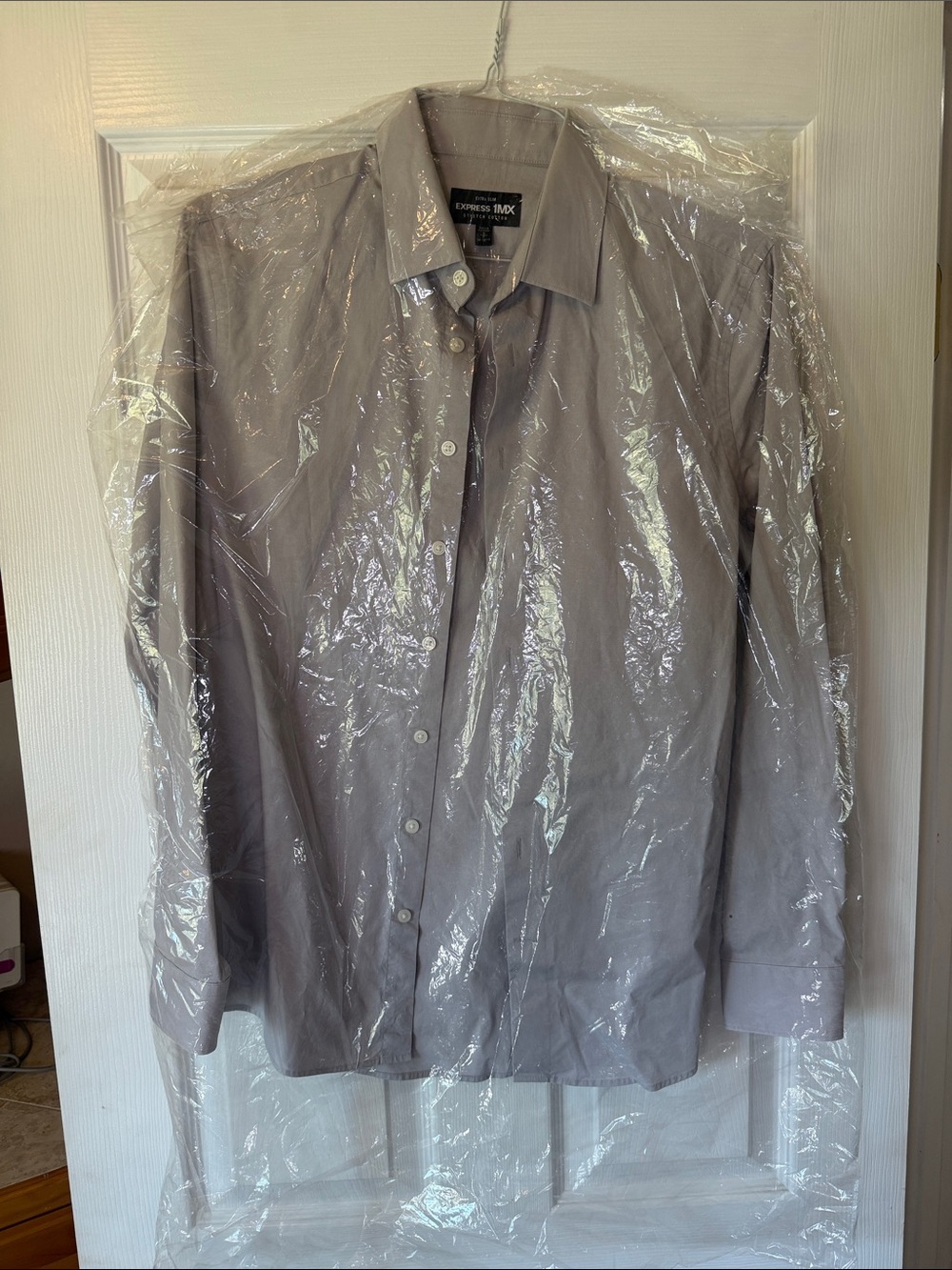 Express Men's Light Gray Shirt Jacket
